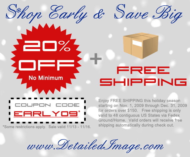 20 OFF (no minimum, expires 11/16) + Free Shipping if you order is