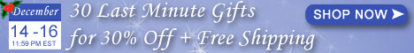 30 Last Minute Gifts for 30% Off + Free Shipping