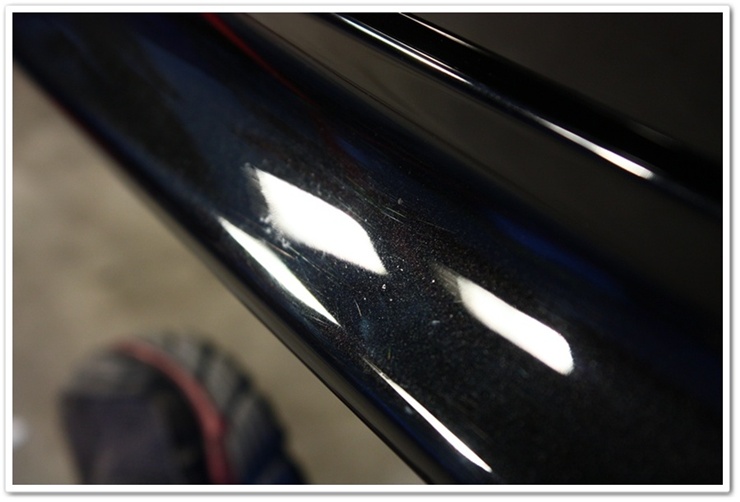 BMW M6 black sapphire paint prior to polishing with Menzerna SIP and orange pad