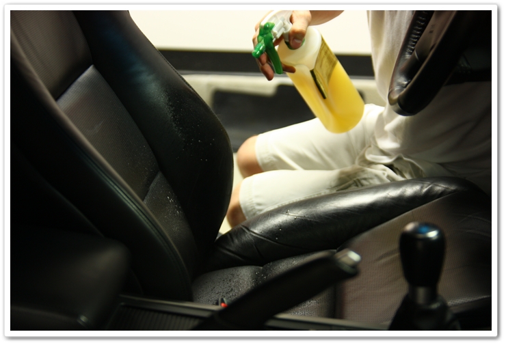 Applying Leatherique Prestine Clean to Acura TL leather seats