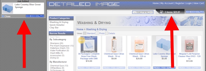 Detailed Image feature - add to cart