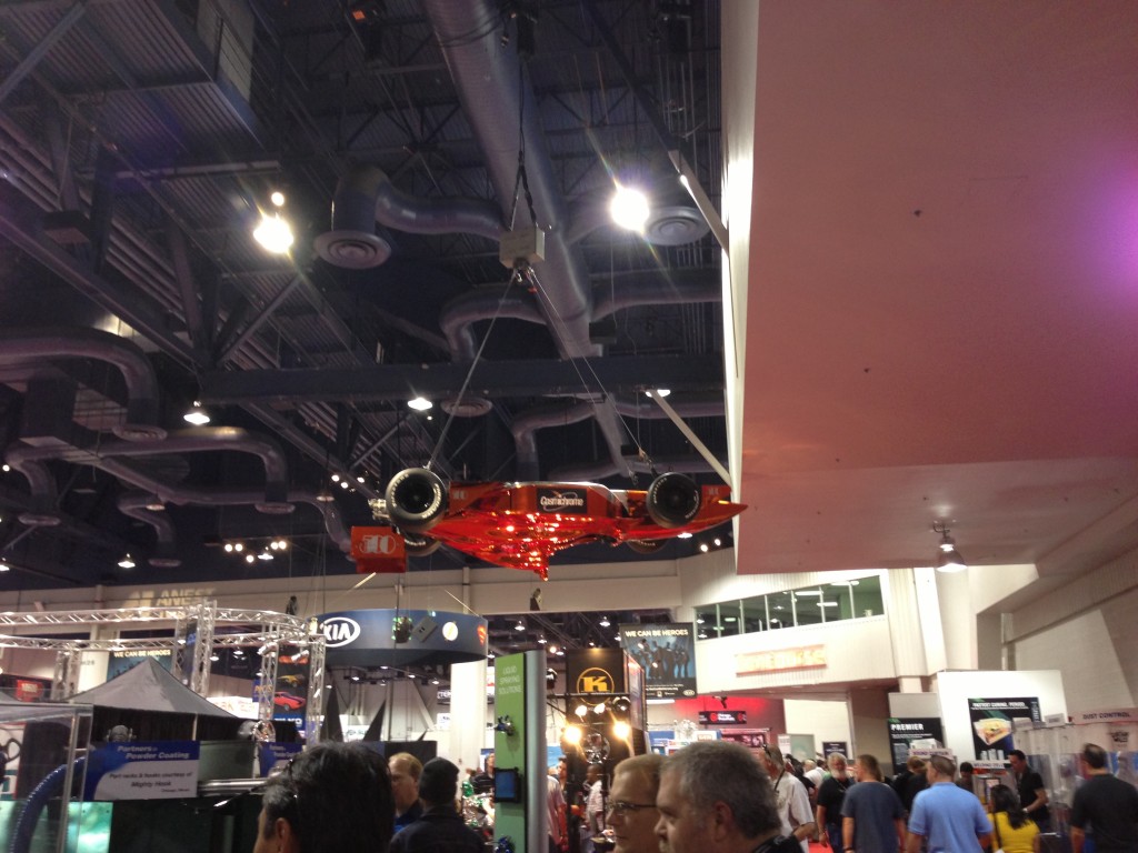 Formula One car spinning upside down