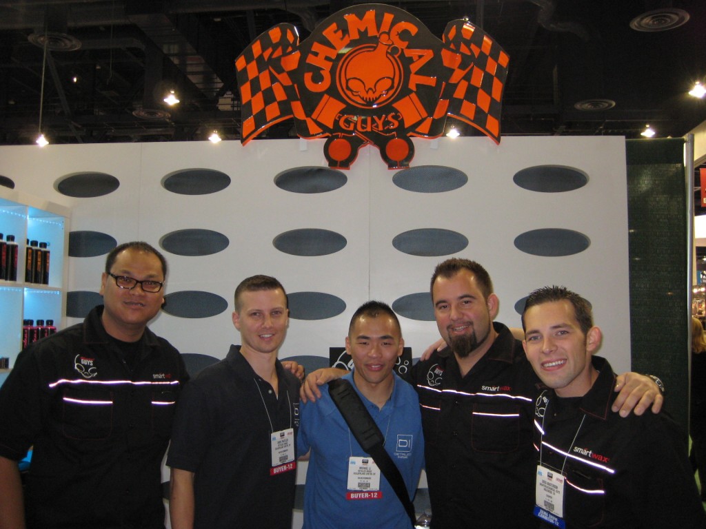 Detailed Image's Greg and Mike at the Chemical Guys booth with Dee, Paul, and Greg - SEMA Show 2012