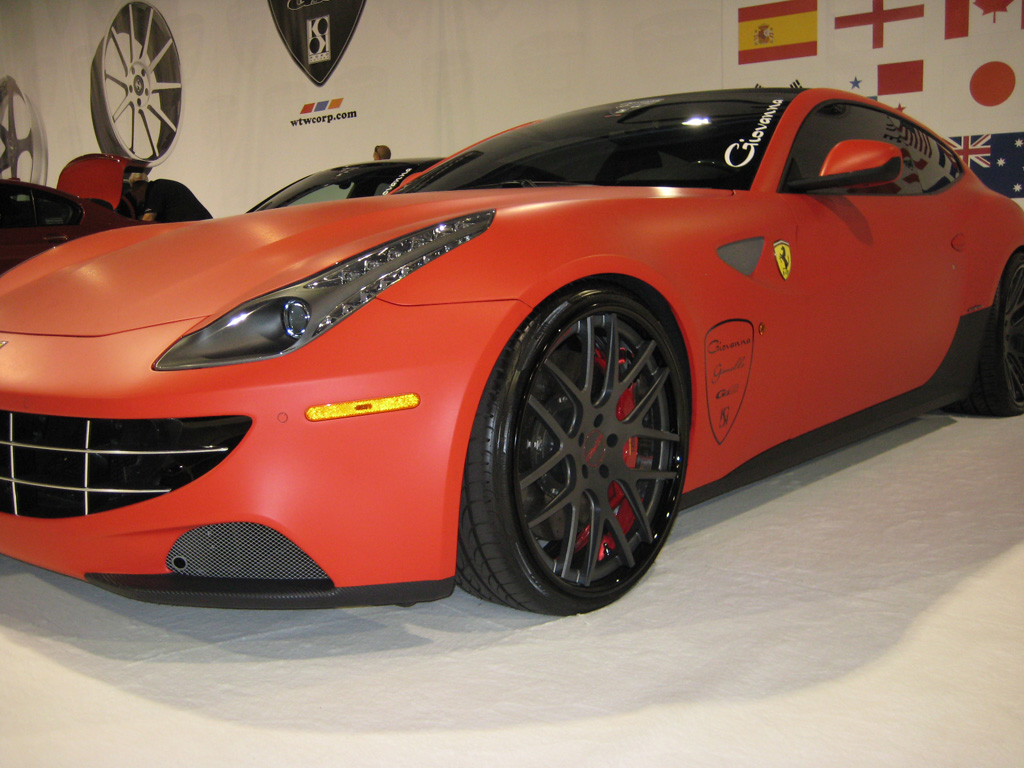 Red Vinyl Wrapped Ferrari