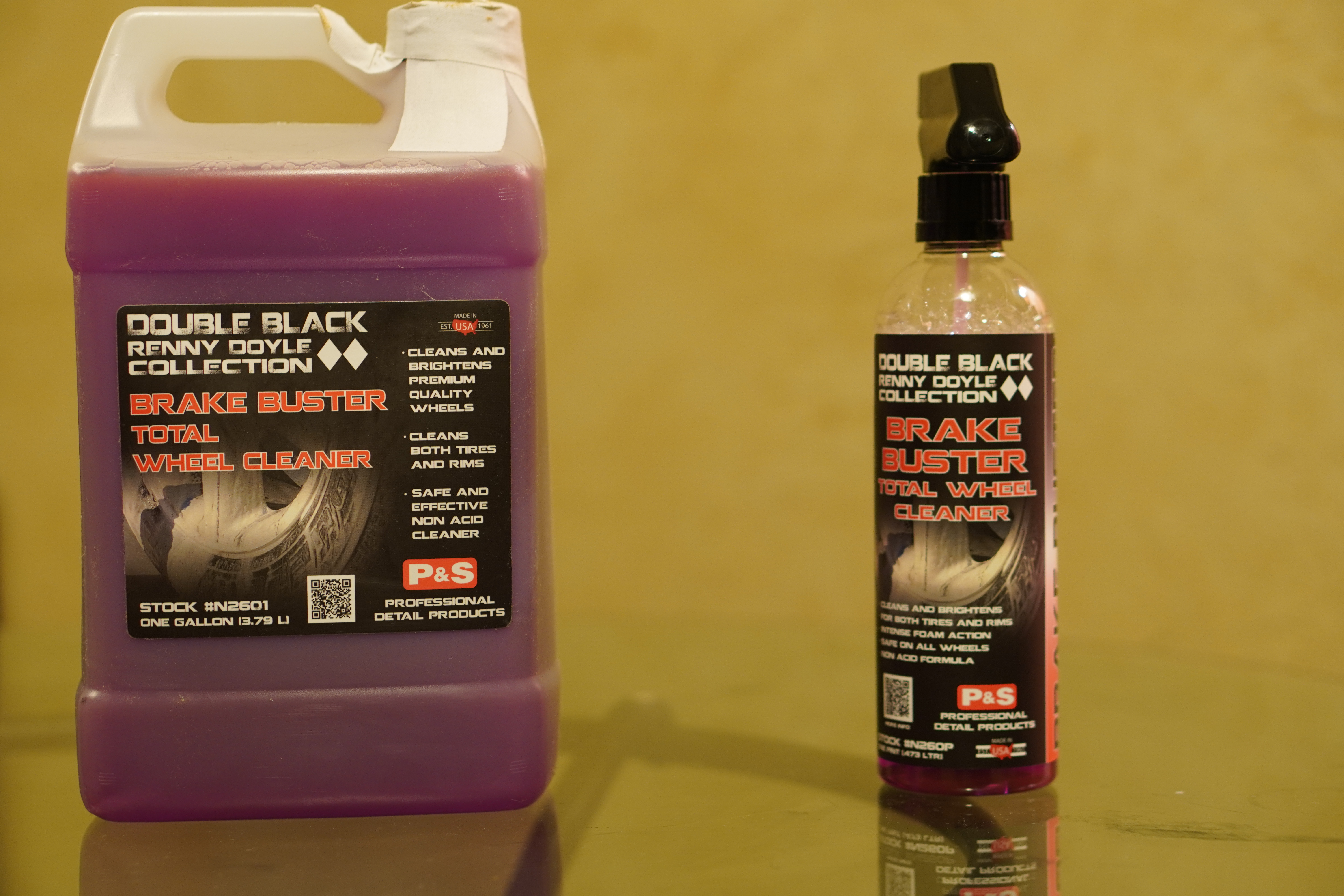 P&S Brake Buster Non-Acid Wheel & Tire Cleaner Double Black Collection NEW