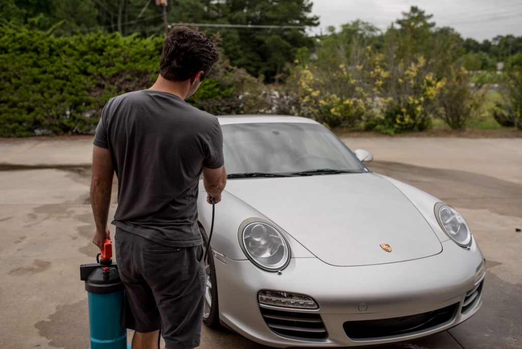 Porsche 911 paint cleaning