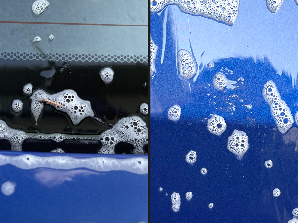 Washing sap on car window and paint