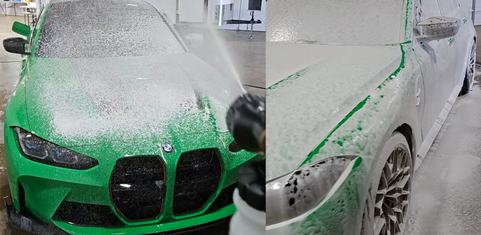 Optimum Touchless Decon Wash Foamed onto BMW M3 CS