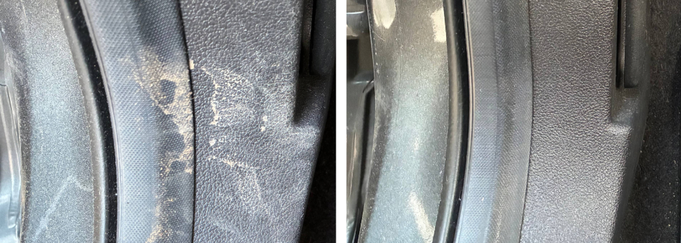 Before and After Cleaning Interior Plastics
