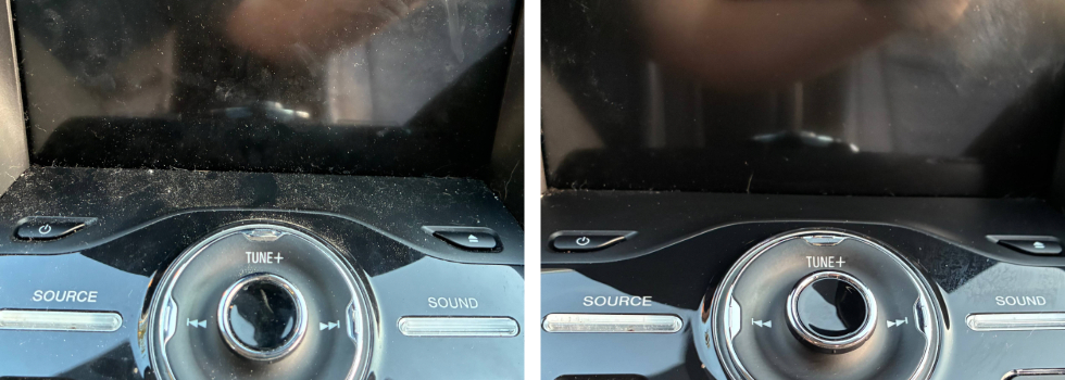 Nav Screen Before and After Cleaning