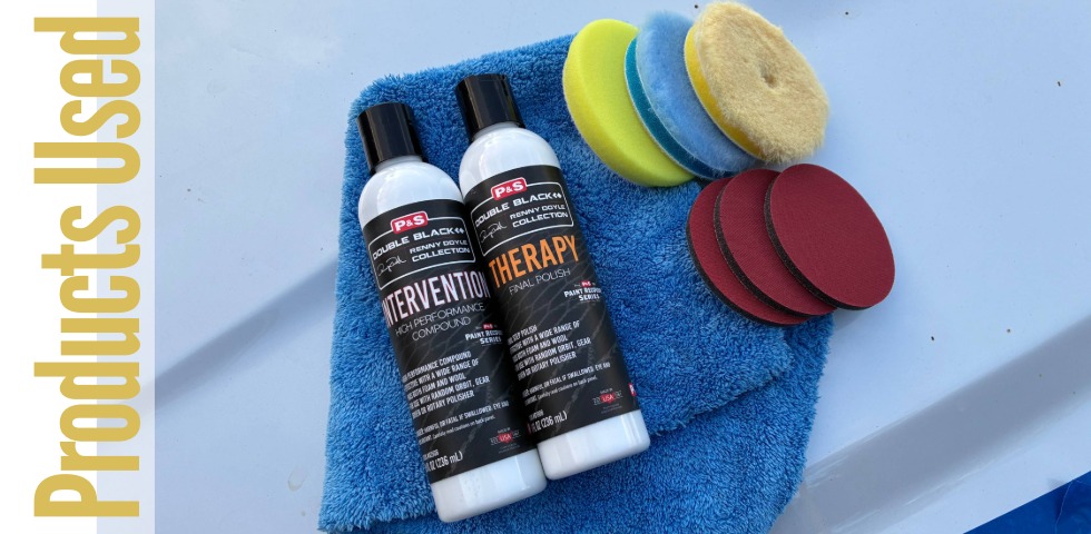 Products used during headlight restoration process