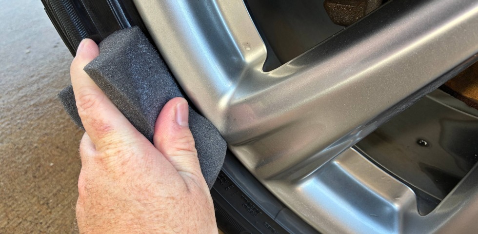 Applying Tuf Shine Tire Clearcoat