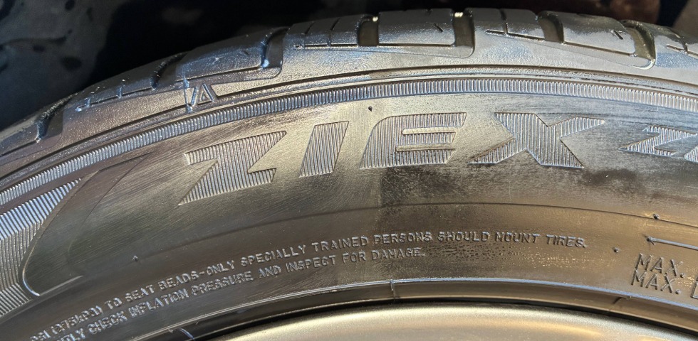 Tire cleaned and protected with the Tuf Shine Tire Shine Kit