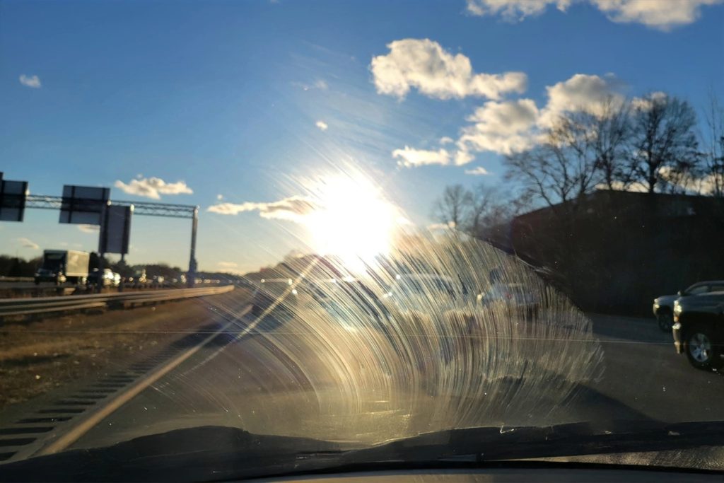 Car windshield streaks smears