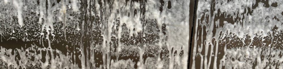 Foam from Bilt Hamber Auto Wash Dripping Down Side Panel