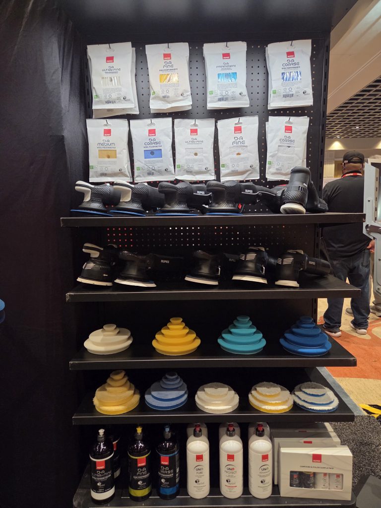 Rupes Booth, Polishers, Pads, Polishes