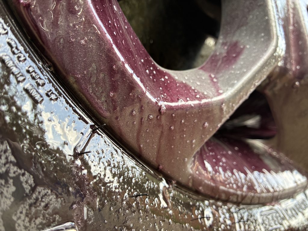 Close Up of Wheel Cleaning Color Change