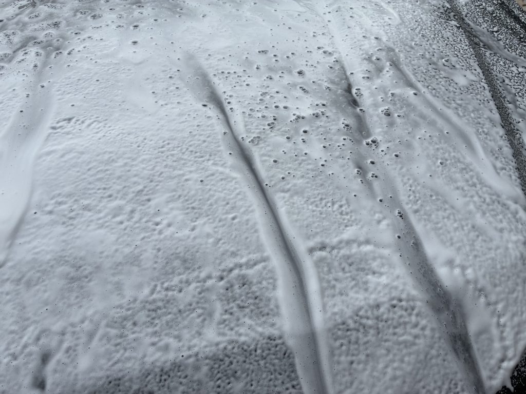 Suds on panel from IK