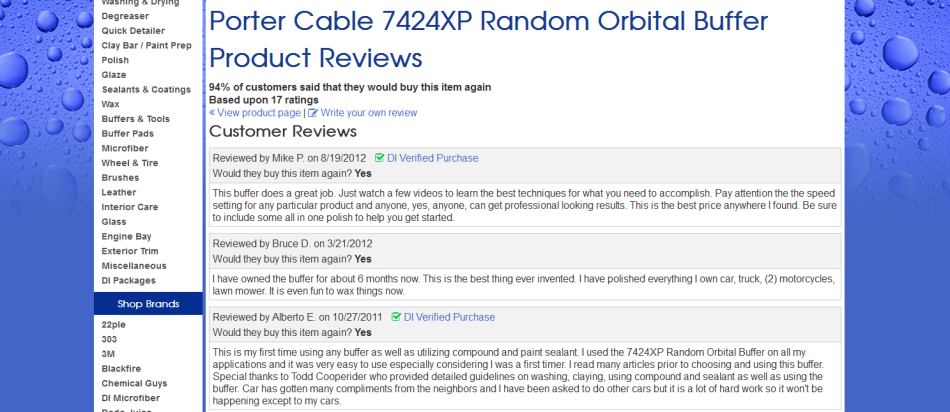 New DI Verified Product Reviews