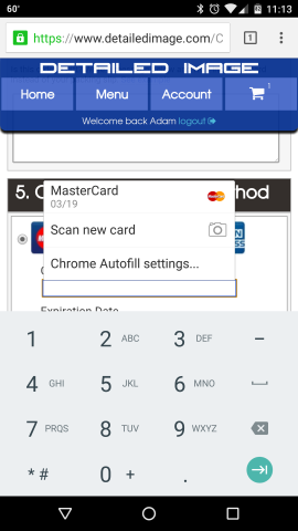 Scan a credit card