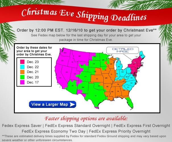 2010 Christmas Eve Shipping Deadlines