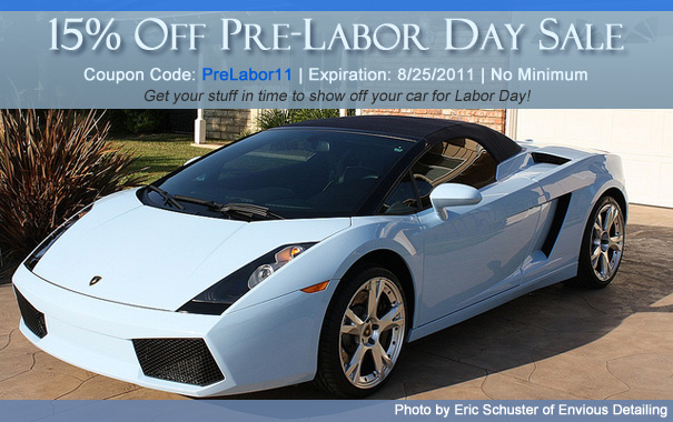 15% Off Pre-Labor Day Sale