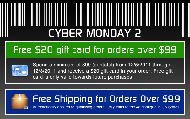 Cyber Monday 2 - Free $20 Gift Card Cyber Monday 2 - Free $20 Gift Card