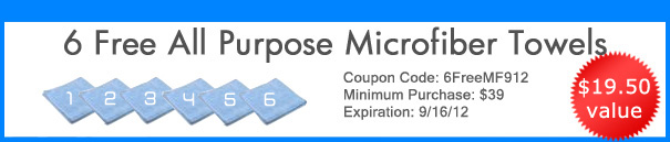 6 Free Microfiber All Purpose Towels - Coupon: 6FreeMF912