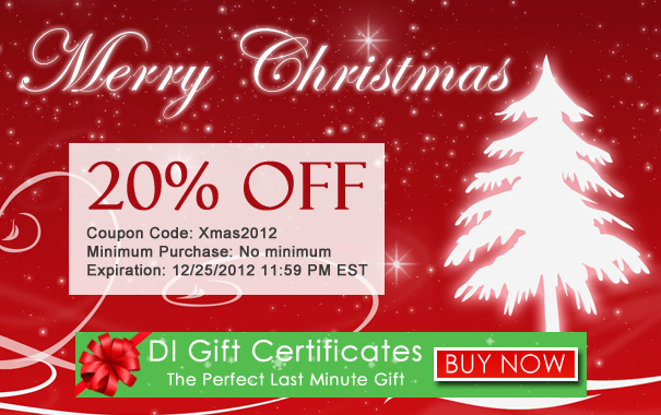 Merry 20% Off Christmas and DI Gift Certificates