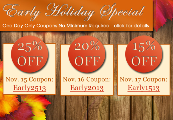 One Day Only Holiday Specials