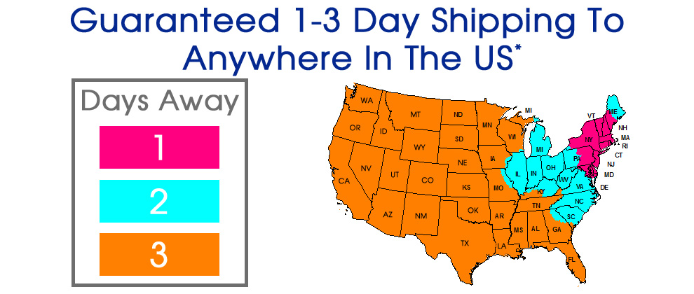 Guaranteed 1-3 Day Shipping Anywhere In The US
