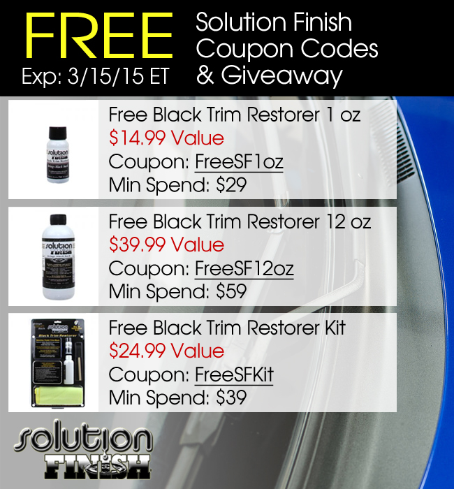 Free Solution Finish Coupon Codes & Giveaway The Detailed Image Blog