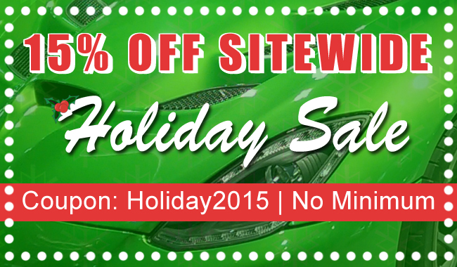 15% Off Sitewide Holiday Sale -  Coupon Code Holiday2015 - No Minimum