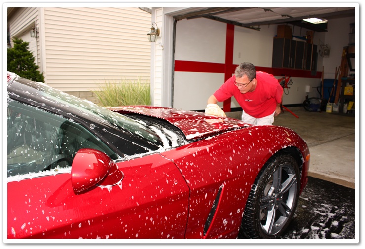 Washing a 2008 Chevy Corvette with Chemical Guys Citrus Wash and Clear and sheepskin wash mitt
