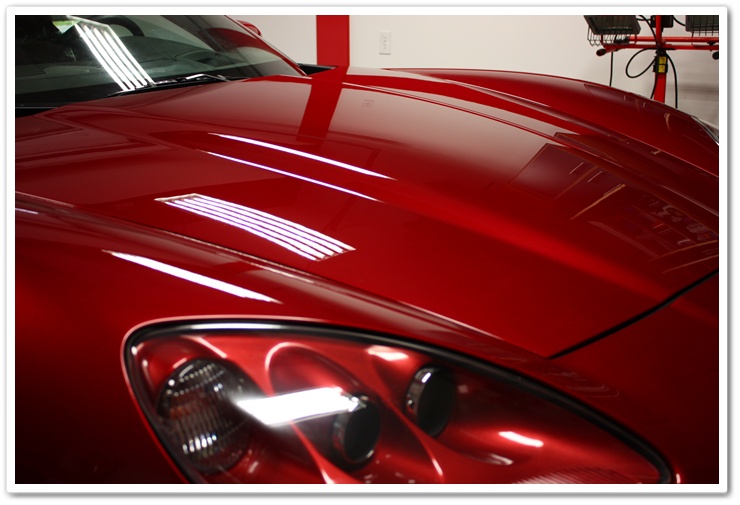 Corrected 2008 Chevy Corvette paint after polishing with Menzerna Power Finish