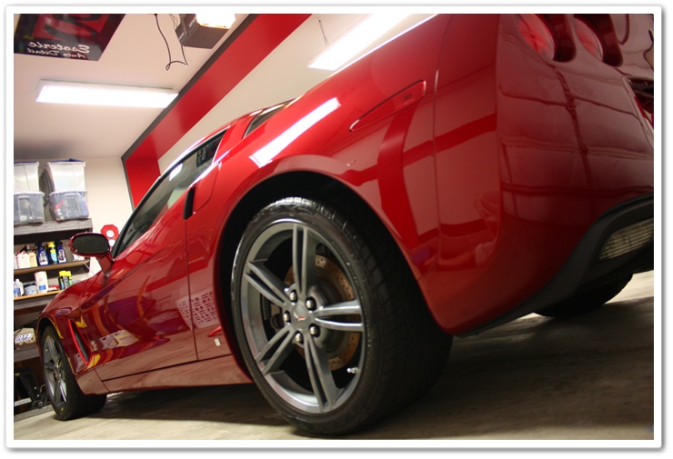 2008 Chevy Corvette in Crystal Red Metallic after applying Blackfire Wet Diamond by Esoteric Auto Detail