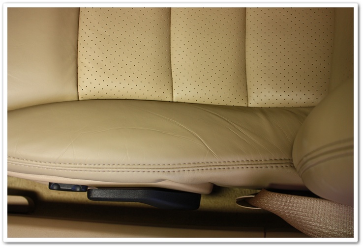 Leather seats in a 2008 Chevy Corvette after using the Leatherique 2 step process on them