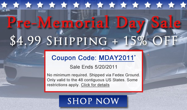 $4.99 Flat Rate Shipping + 15% Off