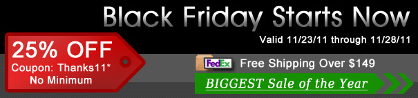 25% Off Black Friday Coupon Code Thanks11