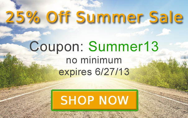 25% Off Summer Sale - Coupon Code Summer13