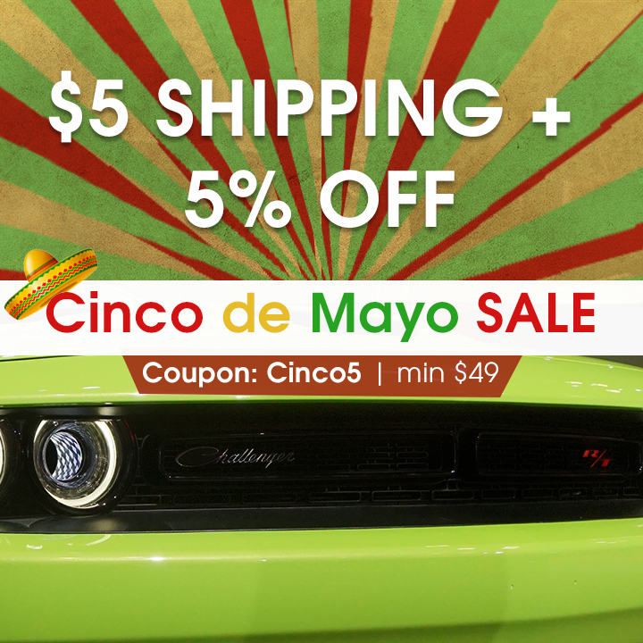$5 Shipping + 5% Off Cinco de Mayo Sale - Coupon Cinco5 - Min $49