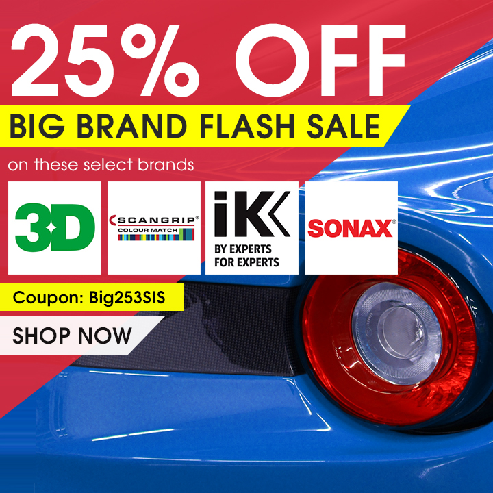 25% Off Big Brand Flash Sale On These Select Brands: 3D, Scangrip, IK, and Sonax - Coupon Big253SIS - Shop Now