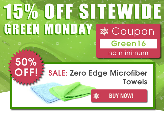 15% Off Sitewide - Green Monday - Coupon: Green16 - 50% Off Sale - Zero Edge Microfiber Towels - Buy Now