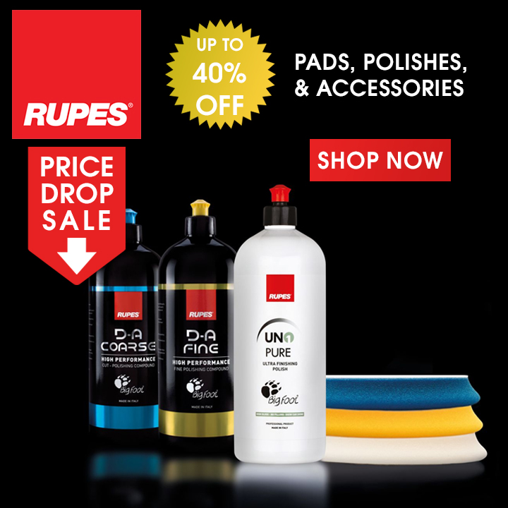 Rupes Price Drop Sale Up To 40% Off Pads, Polishes, and Accessories - Shop Now