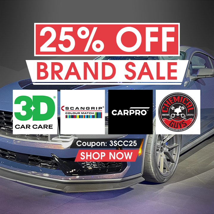 25% Off Brand Sale - 3D, Scangrip, CarPro, and Chemical Guys - Coupon 3SCC25 - Shop Now