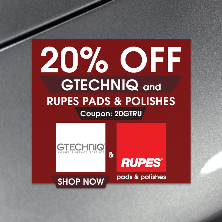 20% Off Gtechniq and Rupes Pads & Polishes - Coupon 20GTRU - Shop Now