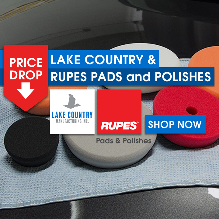 Price Drop - Lake Country & Rupes Pads and Polishes - Shop Now