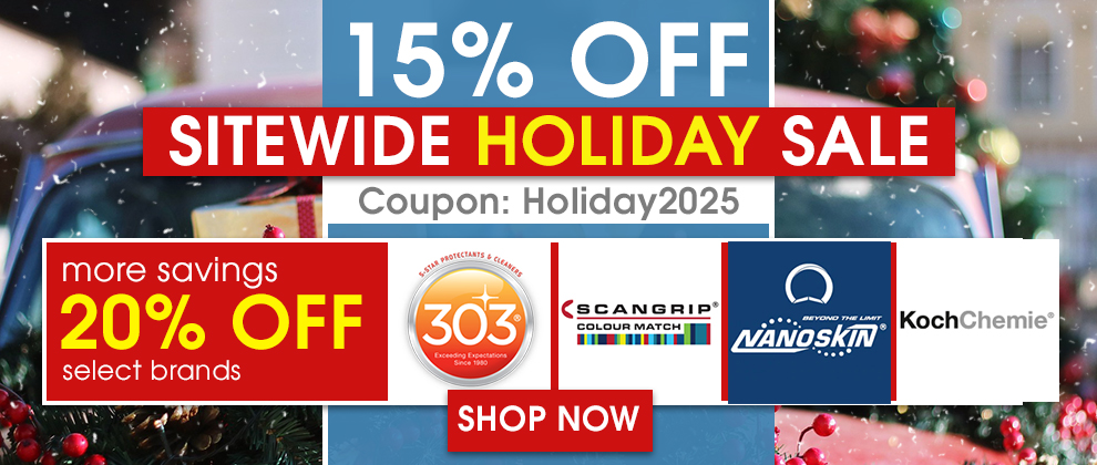 15% Off Sitewide Holiday Sale - Coupon Holiday2025 - More Savings 20% Off Select Brands 303, Scangrip, Nanoskin, Koch Chemie - Shop Now
