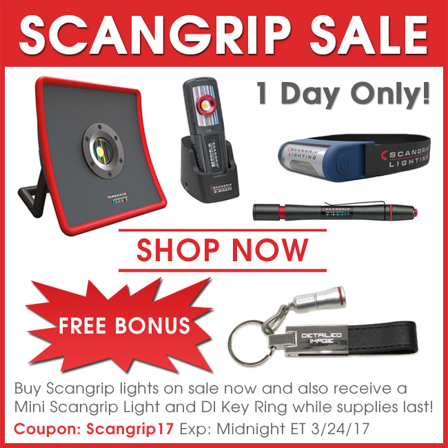Scangrip Sale! 1 Day Only! Buy Scangrip lights on sale now and also receive a Scangrip Mini Light and DI Key Ring while supplies last! Coupon: Scangrip17 - Exp: Midnight ET 3/24/17 - Shop Now