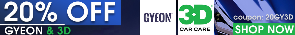 20% Off Gyeon and 3D - Coupon 20GY3D - Shop Now